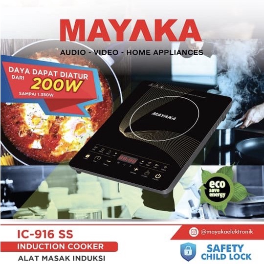 Mayaka IC-916 SS Kompor Induksi Dengan Daya Listrik Yang Dapat Diatur