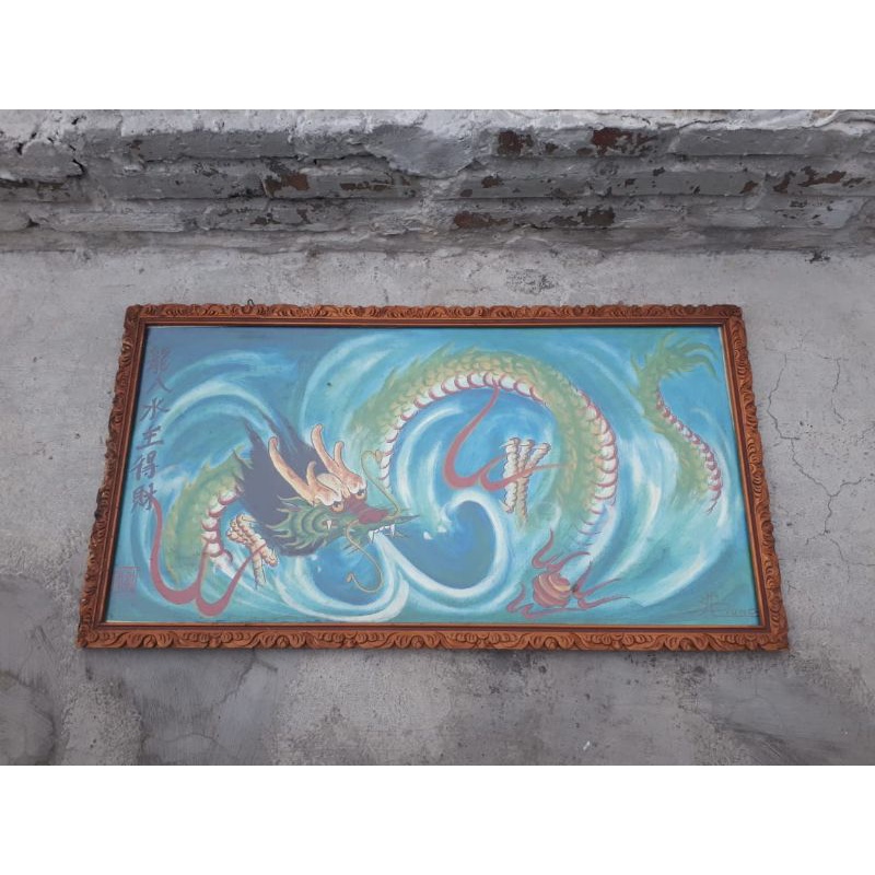 kanvas lukisan naga china lawas