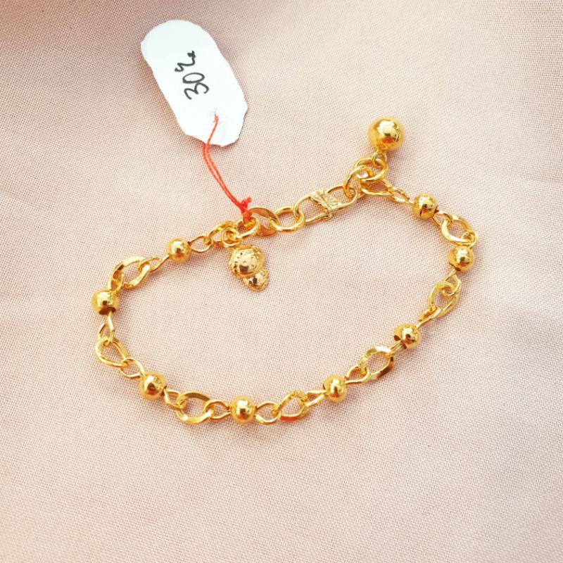 Gelang anak bola emas asli kadar 300