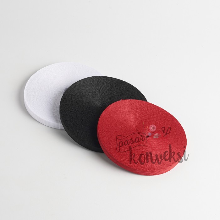 Konveksi Webbing Polyester Putih 1 Cm (1 Roll)