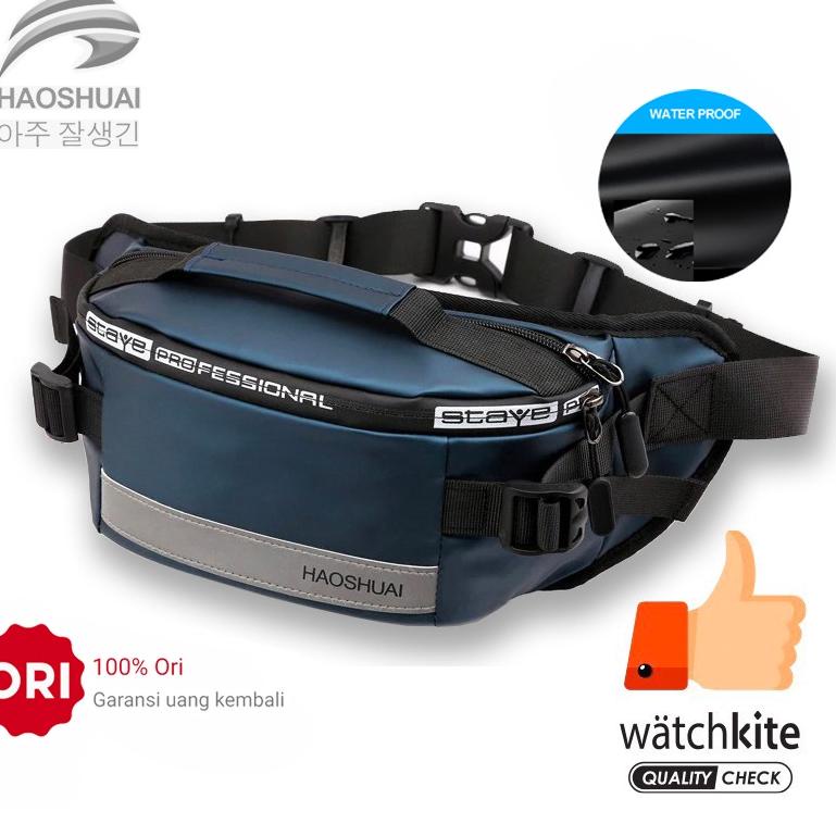 [NE.04Ja23ᴸ] HAOSHUAI 1100-6 Tas Selempang Pria Wanita Waistbag Waterproof WATCHKITE WKOS