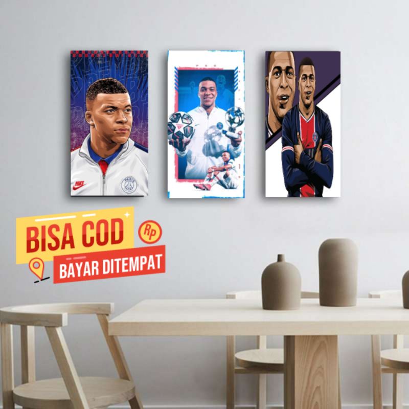 Dekorasi dinding Poster Kayu Mbappe