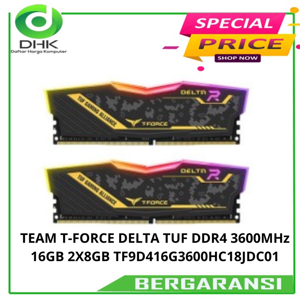 RAM TEAM T-FORCE DELTA TUF DDR4 3600MHz 16GB 2X8GB TF9D416G3600HC18JDC01