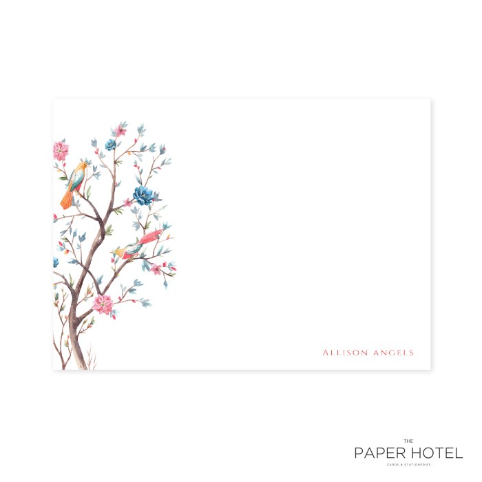 

Card Notecard - The Bird Branch (Personalized Initials/ Name, 16Pcs)