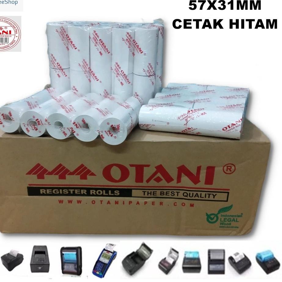 

️✔️✔️ Kertas Thermal 57X30 / 57x31MM OTANI Printer Bluetooth Kasir per 10 Roll SPOT EDC BRI murah