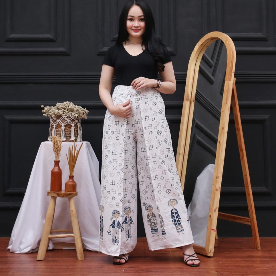 ✓ celana Kulot Layer Lawasan Batik Celana Tumpuk Kerja Kantoran Bawahan Kebaya Sogan Genes Kasual