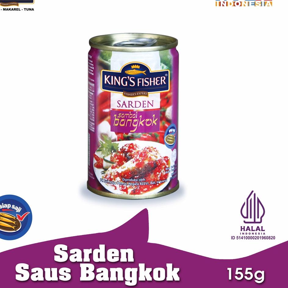 

Free Ongkir/ King's Fisher Sarden mini rasa saus bangkok Makanan Kaleng 155 gr