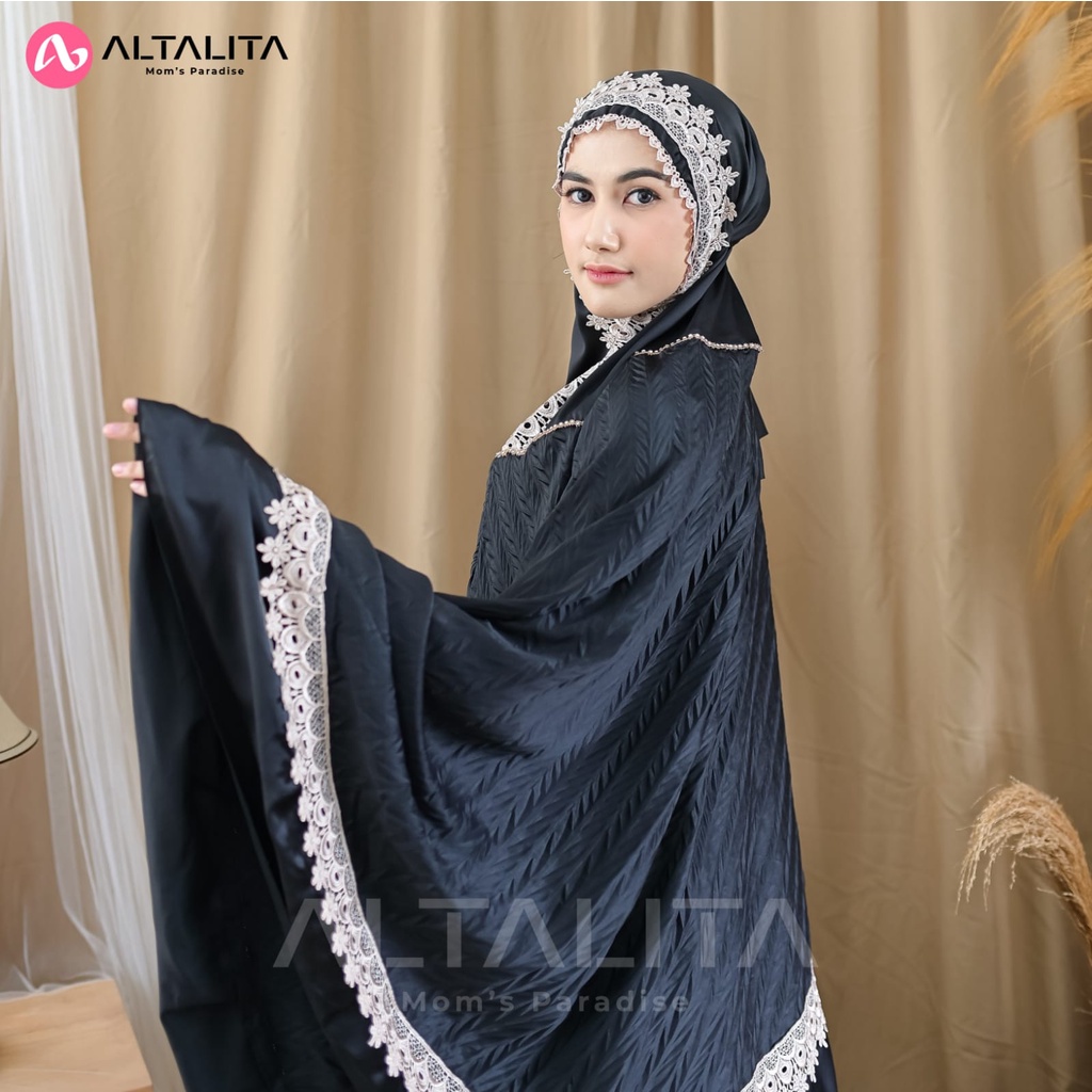 Altalita - Mukena Taleetha Dewasa Premium Renda Mewah Sutra Velvet Polos Jumbo Adem Terbaru