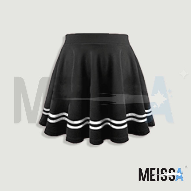 Rok Payung Anak Korea Kids Skater Flare Rok Hitam Putih Merah 1-10 Tahun Bahan Scuba Premium By Meissastore