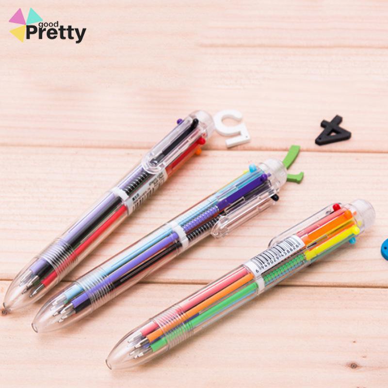 Bolpen 6-in-1 0.5MM Multi Warna Untuk Stationery Anak Sekolah Kantor bolpen - PD