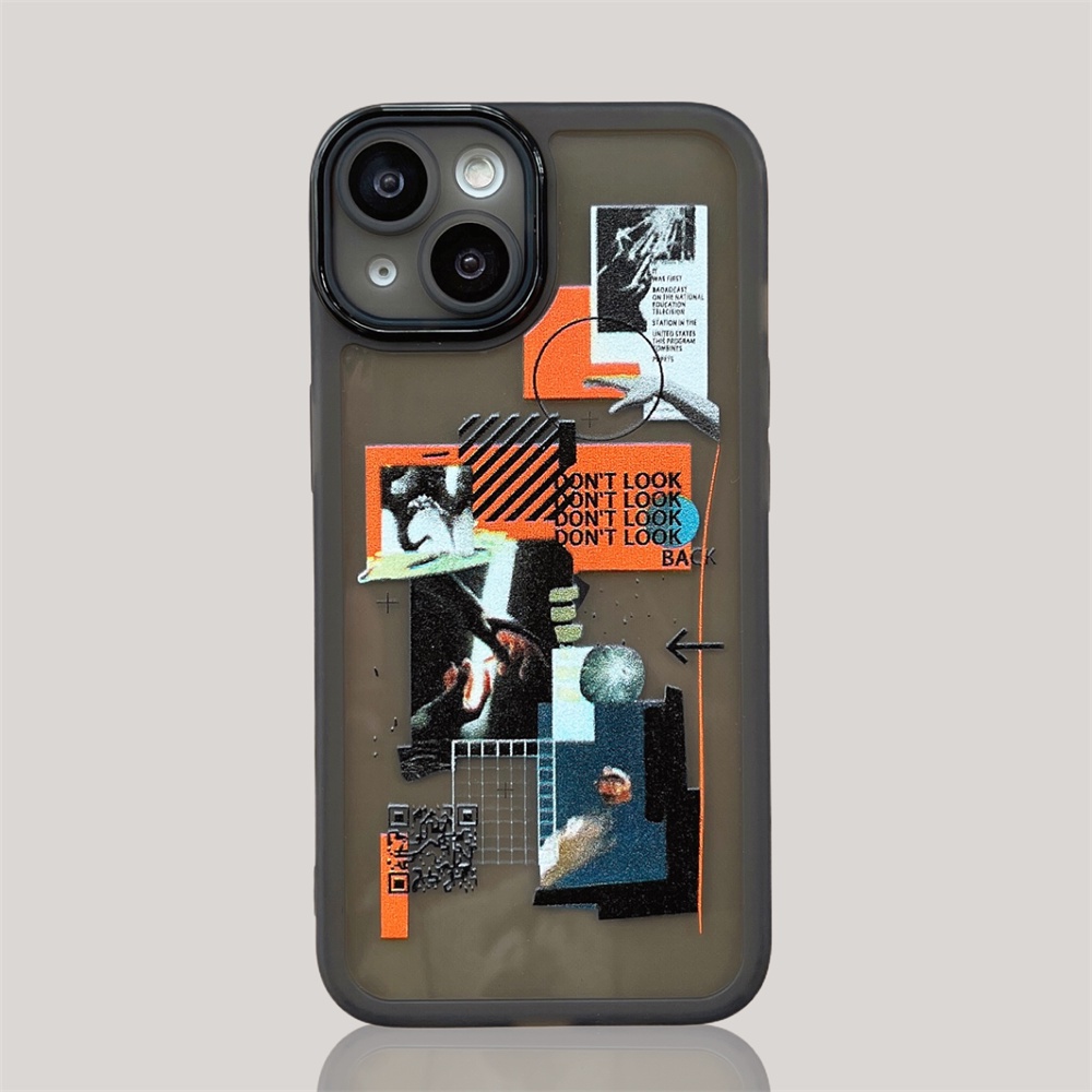 IPHONE  Luxury Silicone Clear Case High Street Hip-hop Street Culture Bumper Untuk Iphone14 13 11 12 Pro Max Mini XR X XS Plus Plating Lembut Shockproof Cover