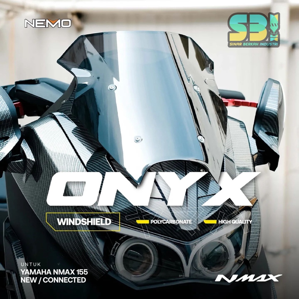 Visor Windshield NMax Onyx Tameng Angin Pelindung Kaca Depan Winsil Original Nemo