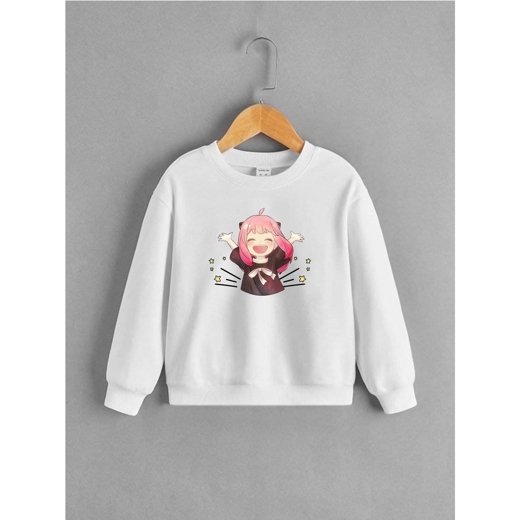 Sweater Perempuan Usia 2 - 12 Tahun Crewneck Anya X Family Switer Cewek Cowok