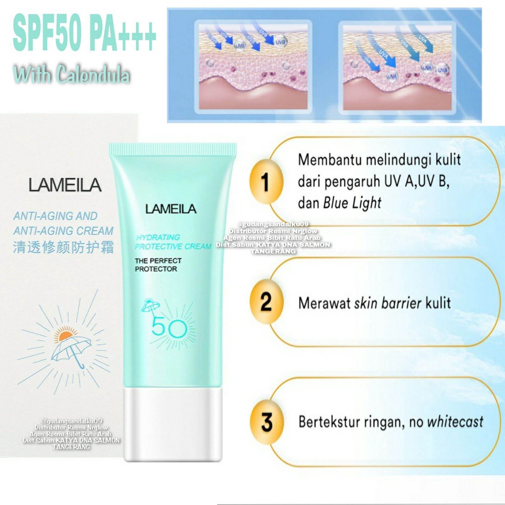 [ LM 3053 ] LAMEILA Sun Block SPF 50 Sun Screen Wajah Tahan PA+++ 12 Jam Egg Sunblock