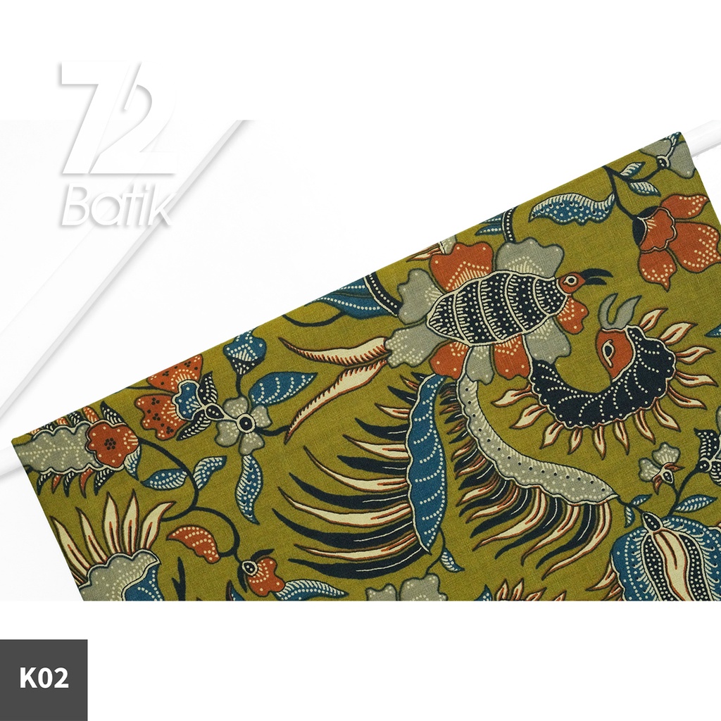 KAIN BATIK PREMIUM Bahan Katun Motif Burung Duri Hijau 722770 Cap 72 Jarik Jarit Samping Kebat Panjang Batik Katun Modern Premium Bahan Seragam Batik Pernikahan Kantor Keluarga Murah Kamen Jadi Batik Bali Lembaran