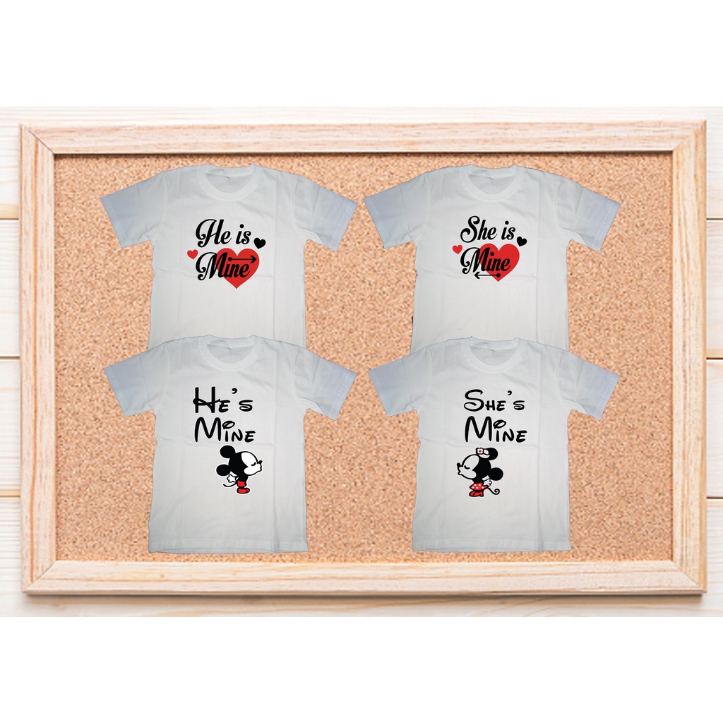 Kaos Couple Pasangan HE'S MINE Dan SHE'S MINE Dewasa