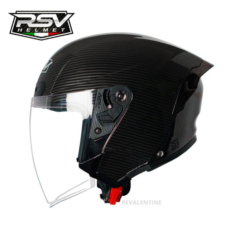 RSV WINDTAIL CARBON ORIGINAL | Helm Half Face Wind Tail Motif Karbon Glossy Ori SNI DOT ECE