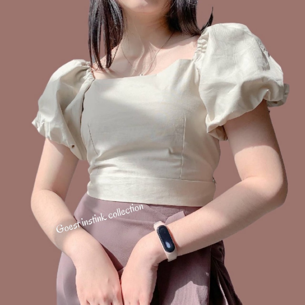 Baju Atasan Wanita ZEILA Blouse Crop Top Korea Style Baju Size Jumbo Polos