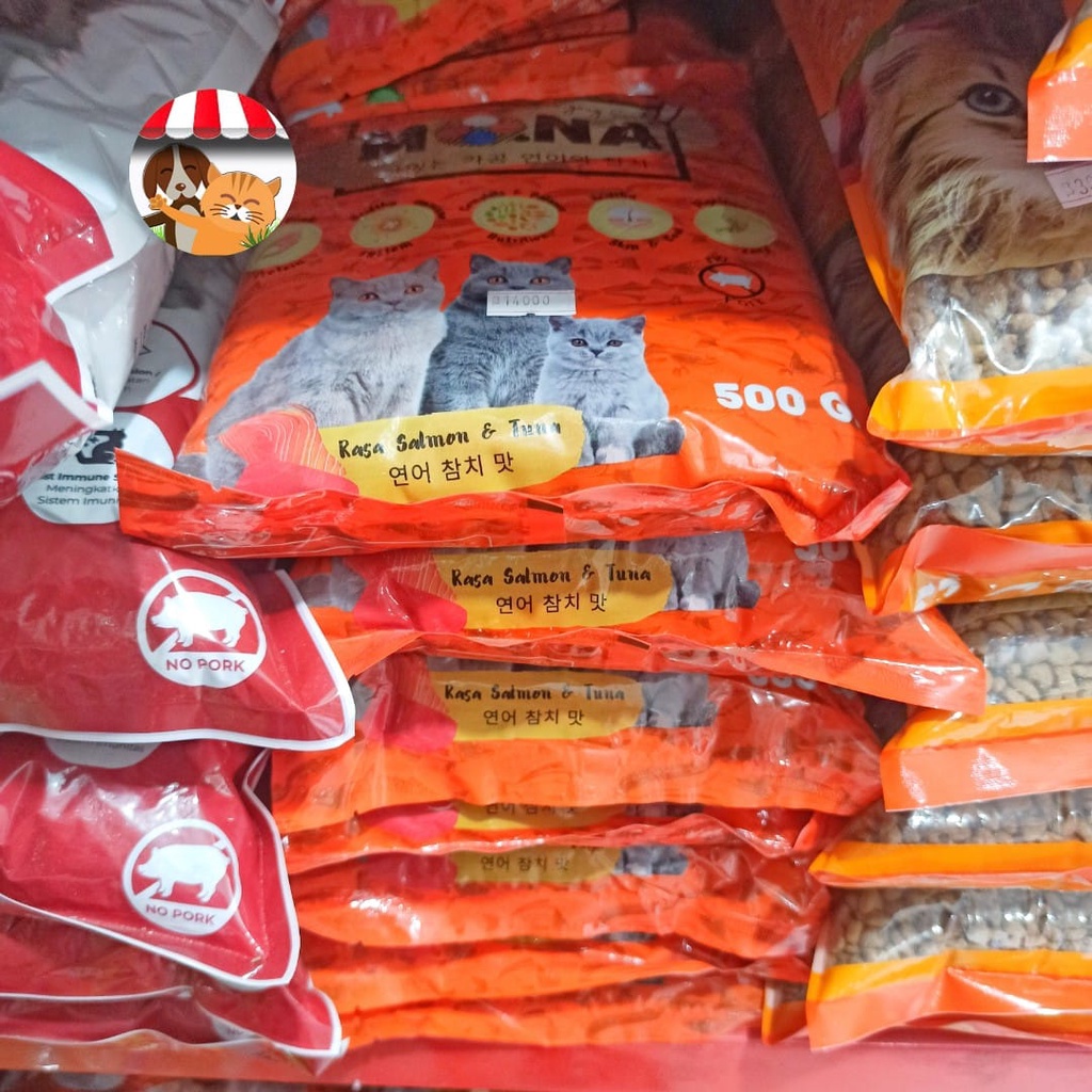 MONA Cat Food 500gr - Makanan Kucing Rasa Salmon Tuna All Stages