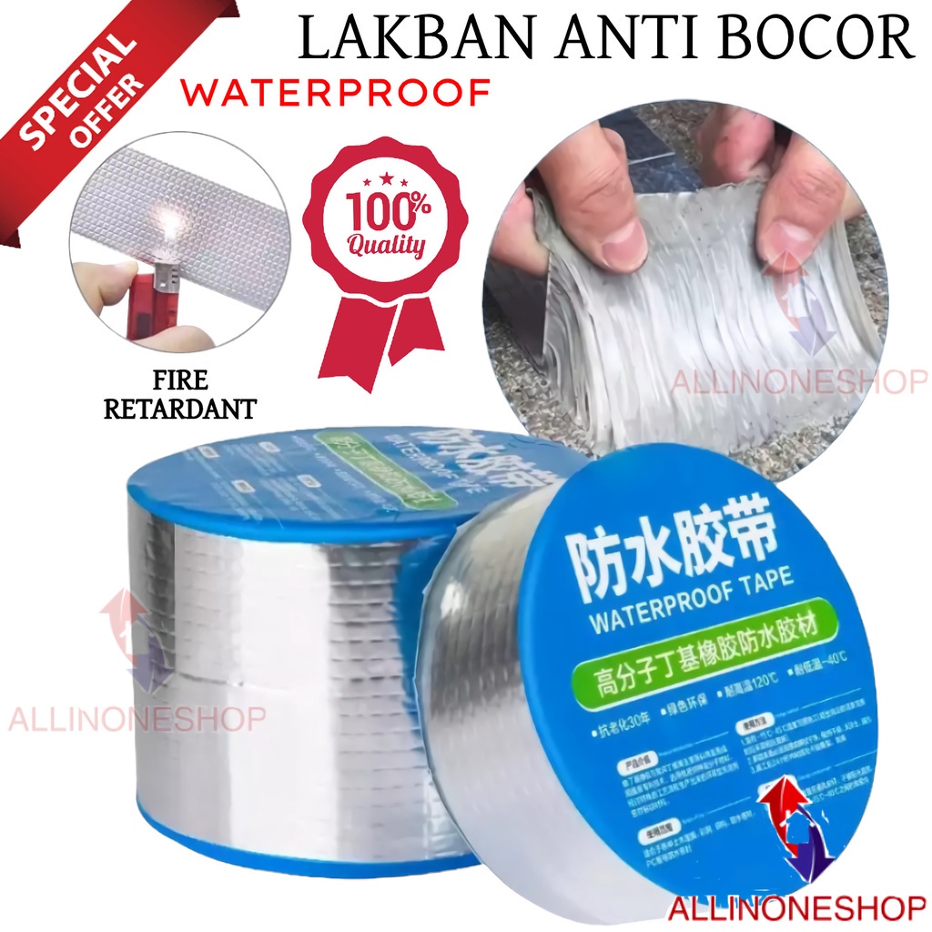 LAKBAN ANTI BOCOR 3M 5M LEM ANTI AIR ALUMUNIUM FOIL SUPER WATERPROOF TAPE TAMBAL SILVER / ALUMINIUM TAPE