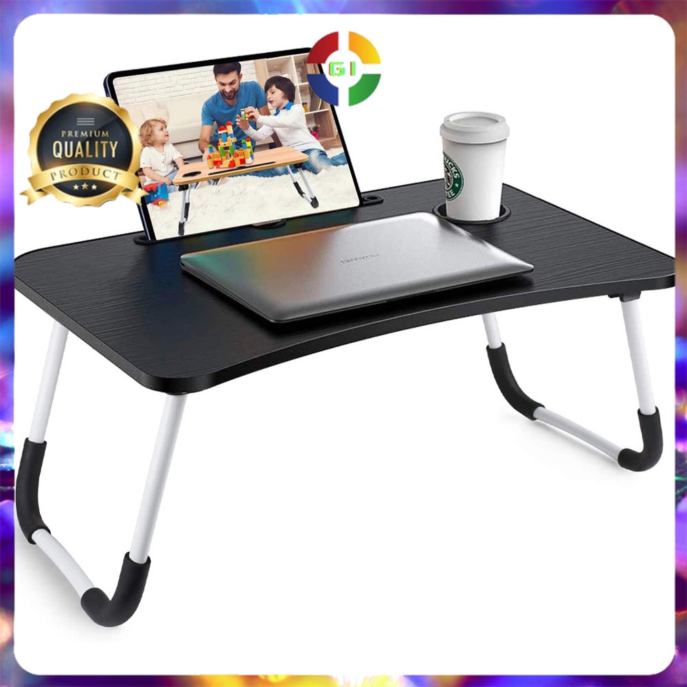 Meja Laptop Lipat Foldable Notebook Desk Table Black COD