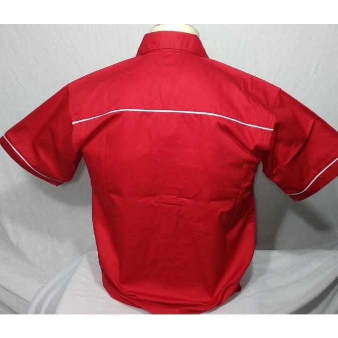 Kemeja Polos Seragam, Baju Kerja/Komunitas, American Drill Merah