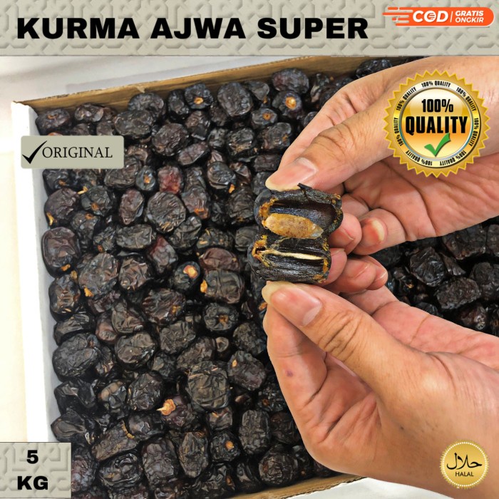 

Kurma ajwa 5kg Grade 1 / kurma madinah / kurma ajwa jumbo