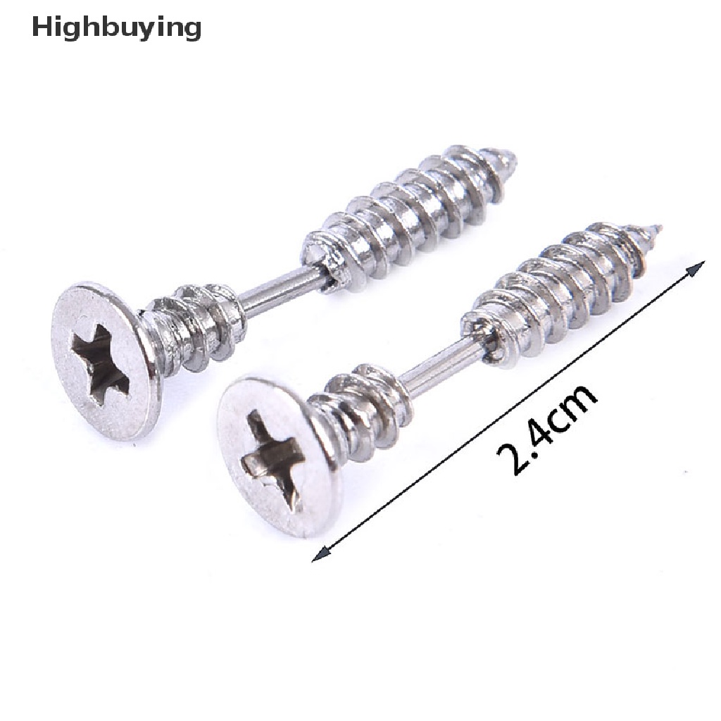 Hbid Wanita Pria Hypoallergenic titanium Steel Sekrup Telinga Stud Earrings Pasangan Glory