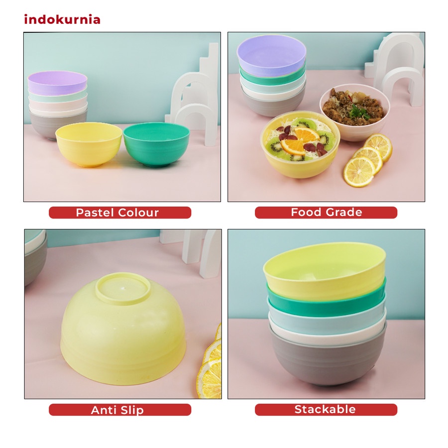 IK - Mangkok Round PARTY BOWL SOUVENIR MACARON PASTEL COLORFUL MURAH