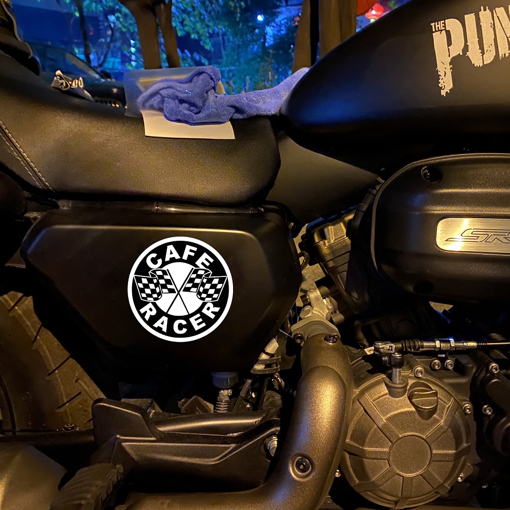 Café Racer Retro Knight Skull Sepeda Motor Stiker Reflektif Knight Spirit Motocross Helmet Stiker Dekoratif Tahan Air untuk Harley CVO DYNA Glide Touring Softail