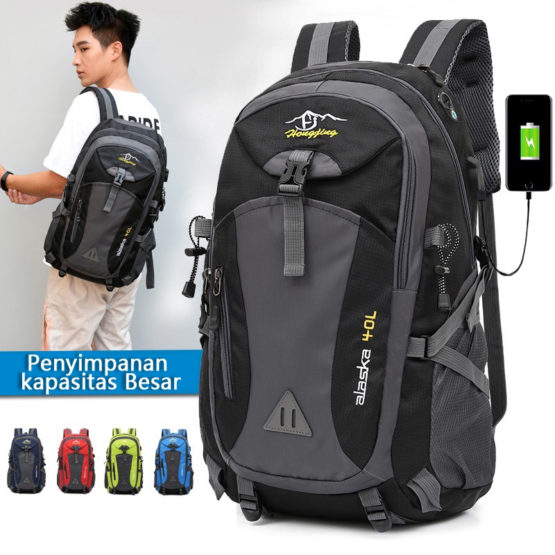 Highland Tas Ransel Gunung 40L Backpack Unisex Anti Air Travel Hiking Camping Bag IMPORT TR109