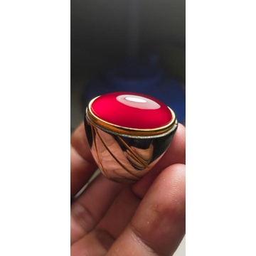 Natural red baron kristal giwang