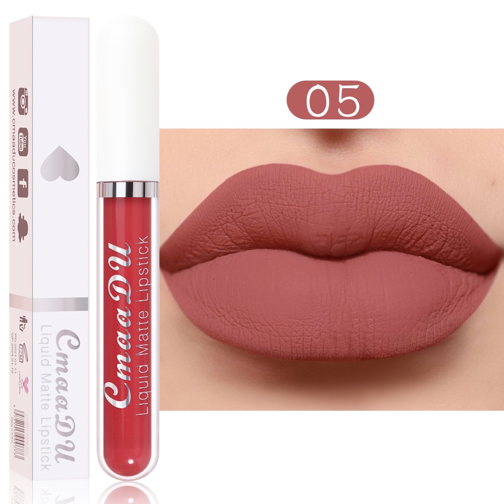 ORIGINAL CMAADU LIQUID MATTE LIPSTICK MINI 18 COLORS WATERPROOF LONGLASTING VELVET KEMASAN PUTIH