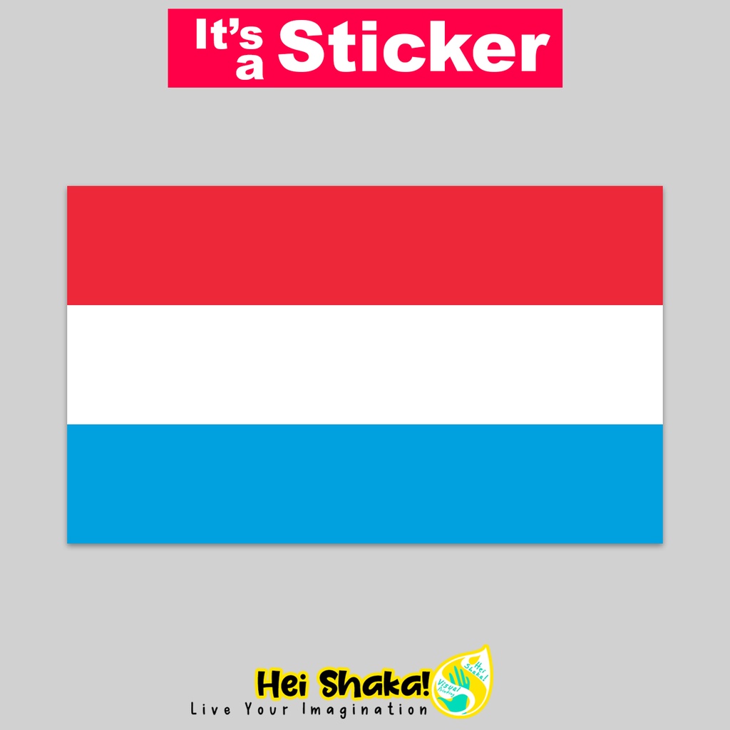 

Stiker Bendera Luxembourg Sticker Tempelan Negara Dunia Bahan Vinyl Anti Air
