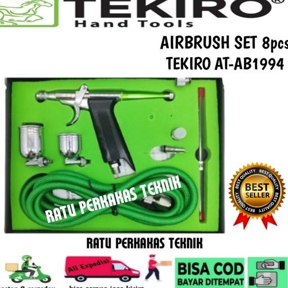 Tekiro Air Brush Set 8 Pcs 0.3 Mm - Airbrush Kit Paint Spray Gun Mural