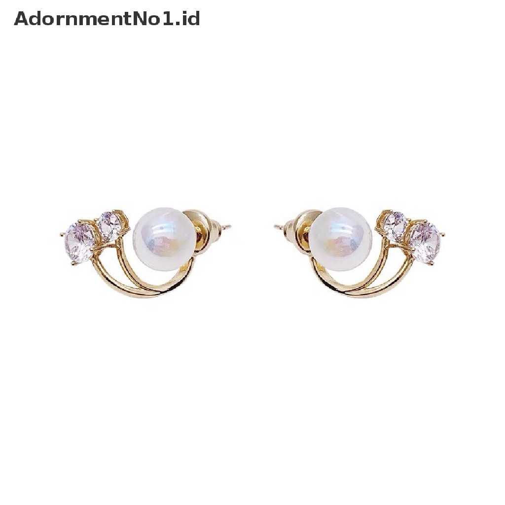 [AdornmentNo1] 1pasang Anting Wanita Mutiara Anting Perhiasan Wanita Dual Purpose Earrings Girl's Birthday Christmas New Year Gift [ID]