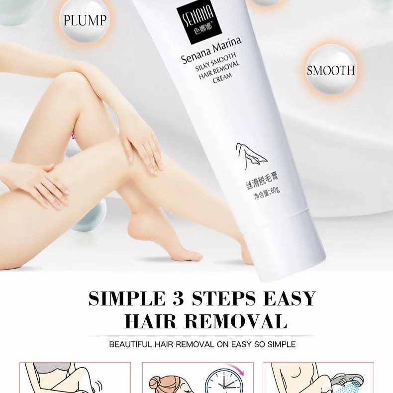 LS SENANA MARINA Krim Pembersih bulu HAIR REMOVAL Ampuh Sampai Akarnya