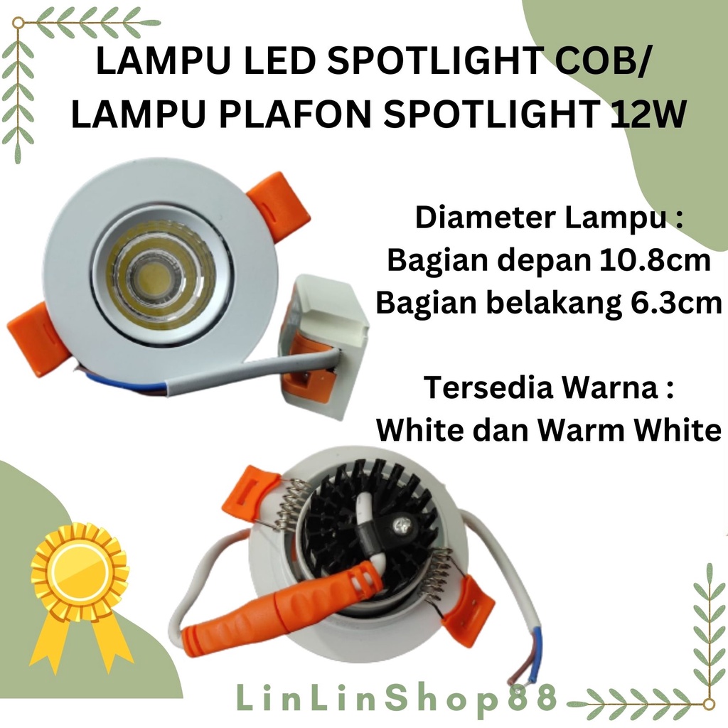 LAMPU COB SPOTLIGHT/ LED SPOT LIGHT/ LAMPU SOROT COB PLAFON 12W