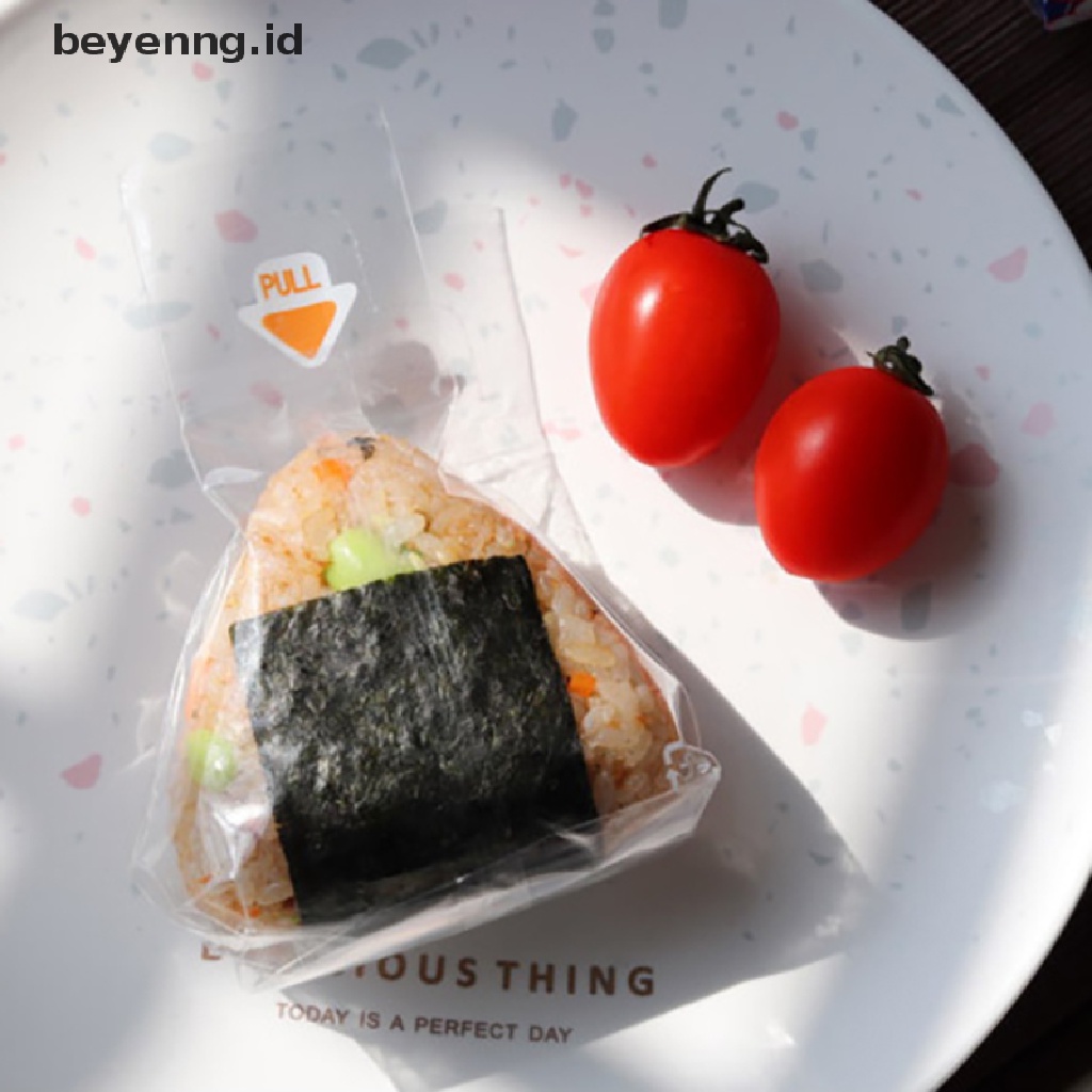 Beyen 100PCS Segitiga Onigiri Wrappers Kantong Bola Nasi Plastik Anti Kabut Mudah Sobek ID