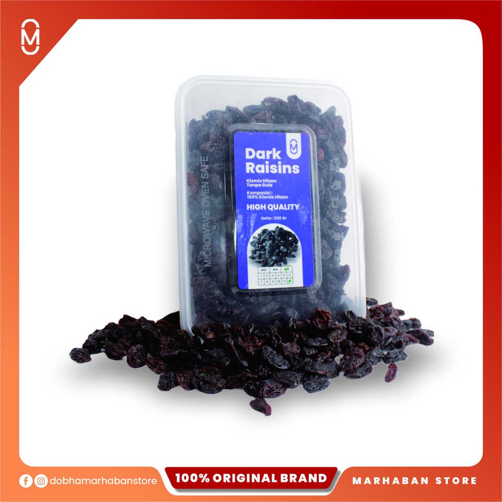 Kismis Hitam Black Raisin 1 kg Premium Original - Dark raisins
