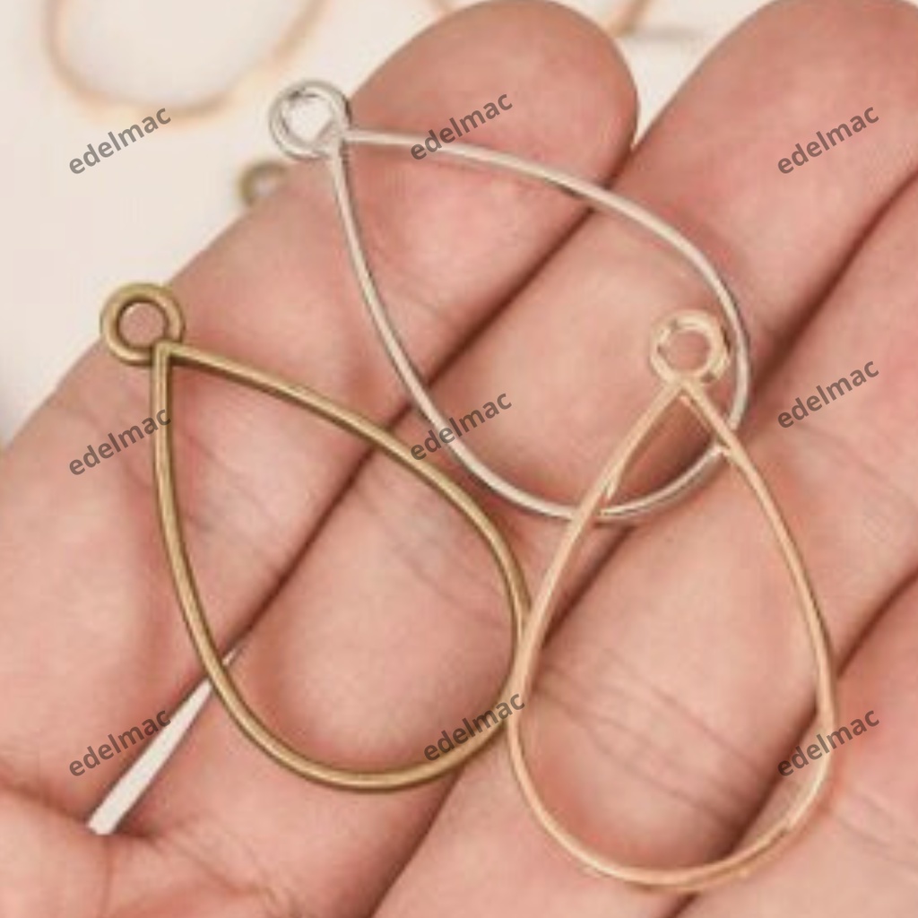Bingkai Liontin Perhiasan Kalung Handmade Resin Jewelry Pendant Necklace Metal Frame Accessories DIY