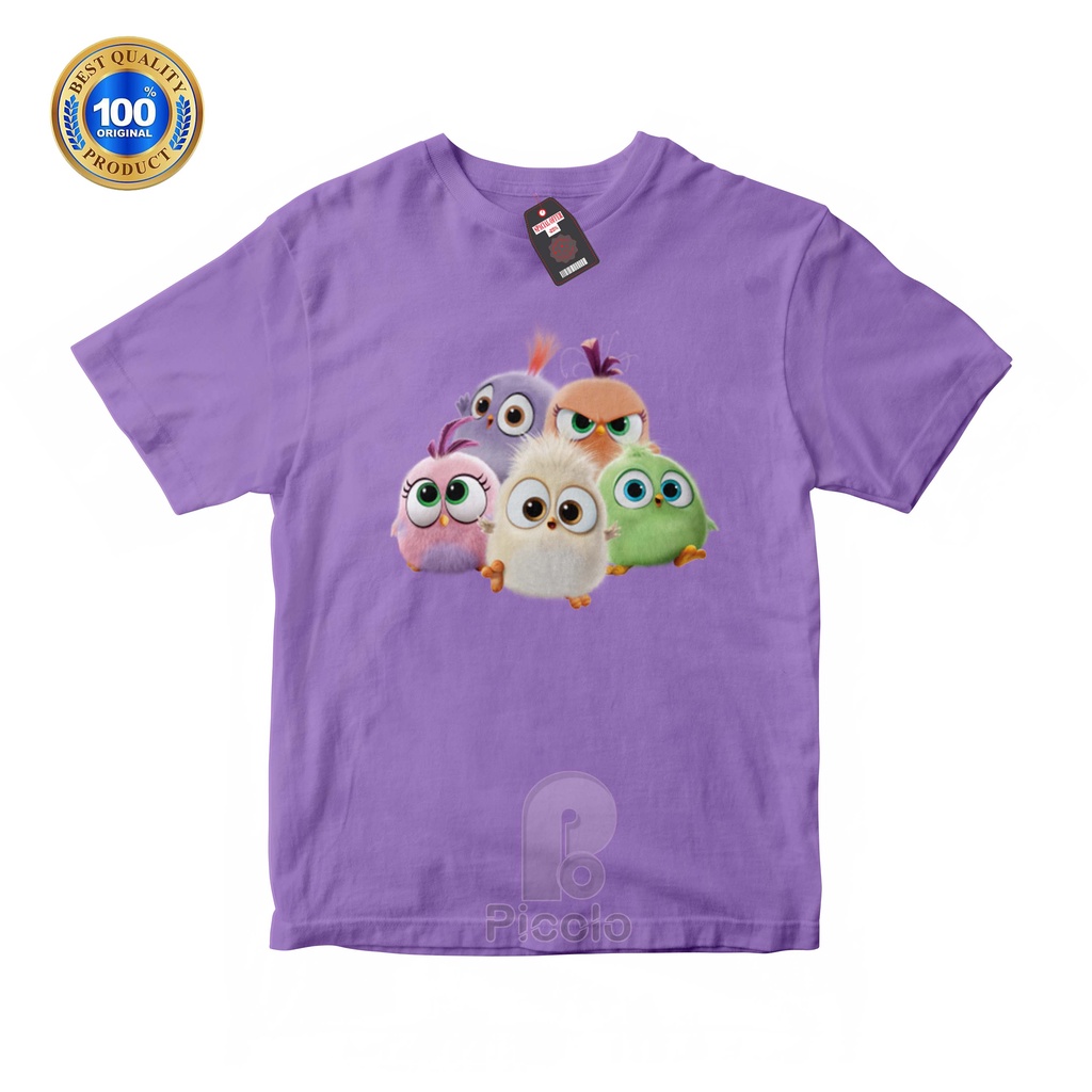 (FREE NAMA) BAJU KAOS ATASAN ANAK MOTIF ANGRY BIRDS UNISEX Bahan COTTUN