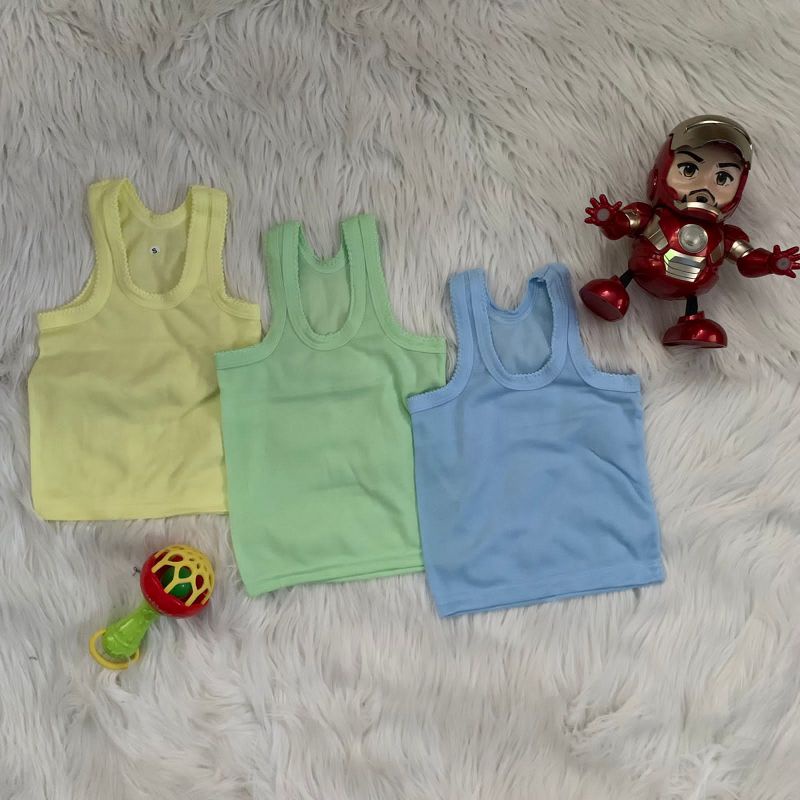 3 PCS Singlet BAYI/KAOS DALAM BAYI SIZE S WARNA WARNI