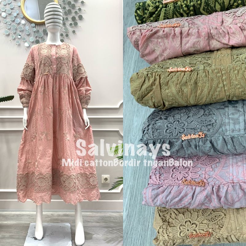 READY GAMIS DAN MIDI by SALVINA.YS BORDIR ORI