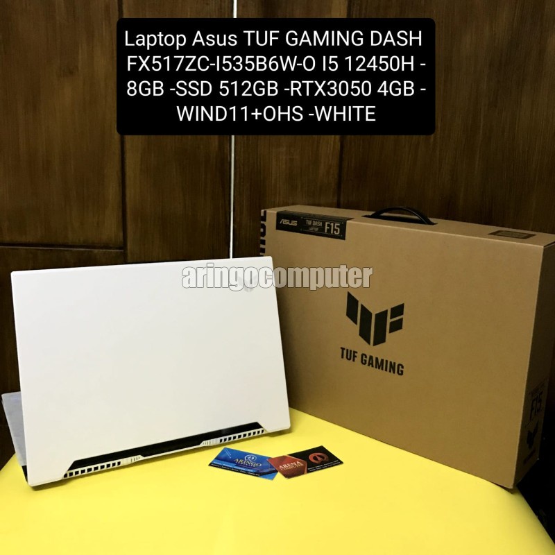 Laptop Asus TUF GAMING DASH FX517ZC-I535B6W-O I5 12450H -8GB -SSD 512GB -RTX3050 4GB -WIND11+OHS -WHITE