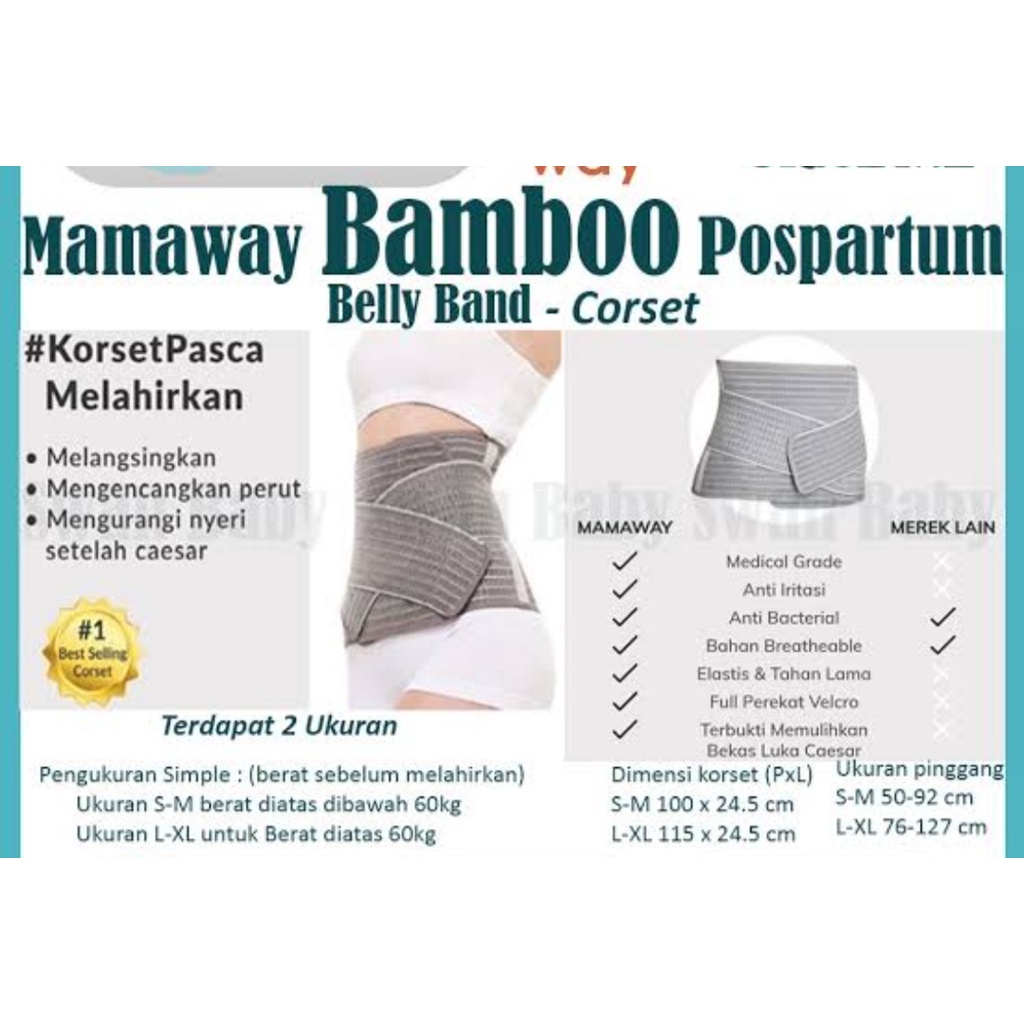 Mamaway Korset Nano Bamboo / Korset Pelangsing Pasca Melahirkan