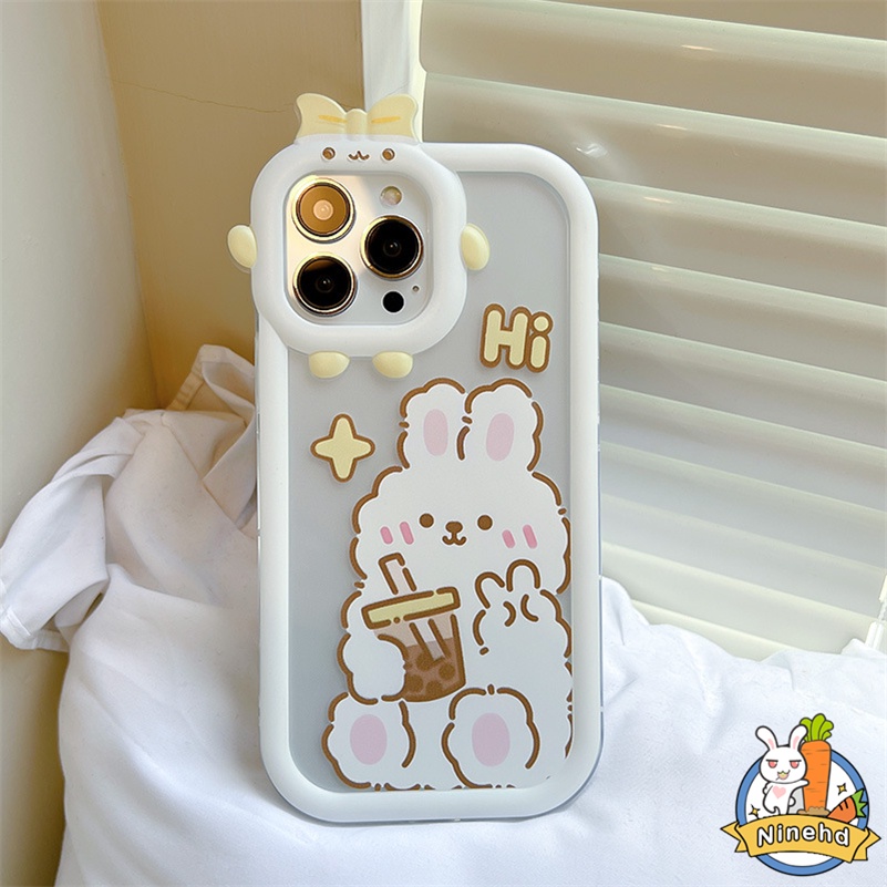 IPHONE Casing Kompatibel Untuk Iphone14 13 12 11 Pro Max X Xr Xs Max SE 7 8 6 6s Plus Monster Kecil Shockproof Frame Protection Phone Case Kelinci Lucu Silikon Soft Case Cover Pelindung