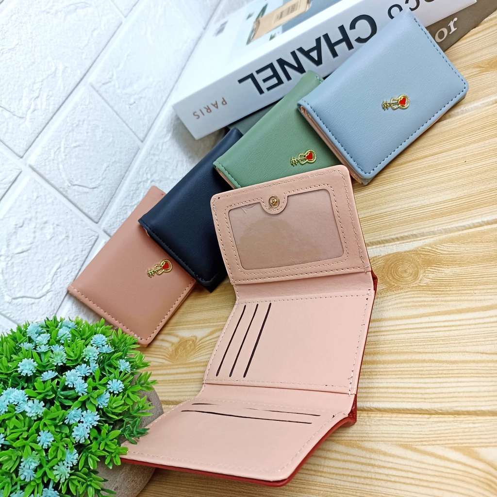 Dompet Lipat Wanita Fashion Style Korea Kasual Dompet Cewek Mini Multifungsi Women Wallet PU Satu7an D79