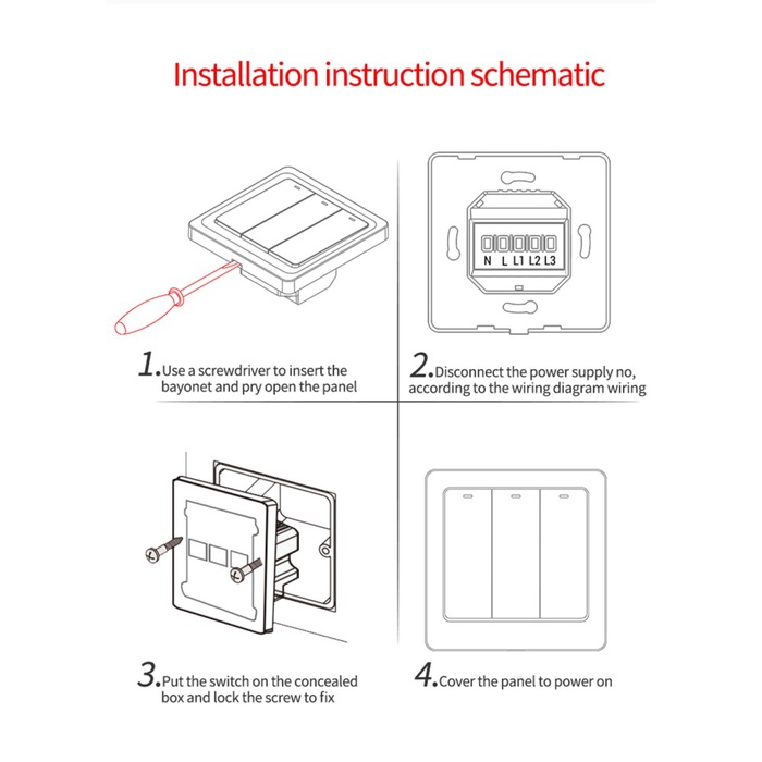 AMC Tuya Smart Switch EU Saklar Lampu Rumah Pintar Wi-Fi Tombol Tekan Aplikasi Smart Home / Tuya
