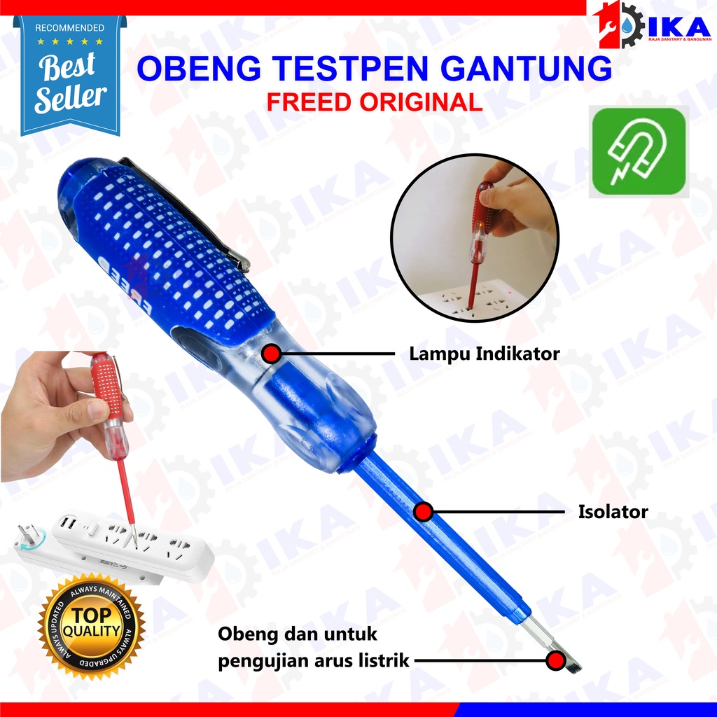 Tespen Listrik Bolak Balik BB Obeng Testpen Jumbo Obeng Testpen Listrik BB 4Inch FREED (+ -) | Screwdriver Test pen